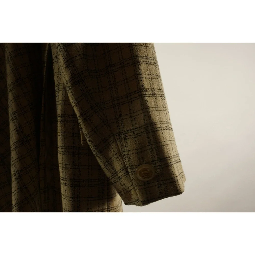 Vintage 1950s Louis Roth Atomic Fleck Check Tweed Gold Button‎ Sport Coat 39R